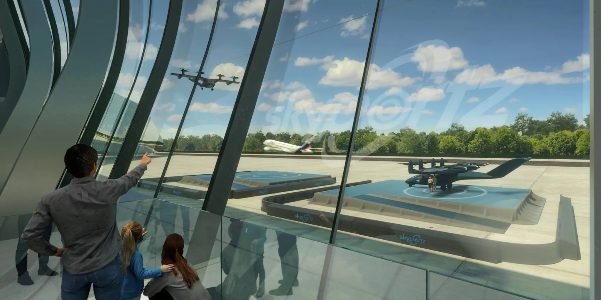 Aeroberm airport colour concept visual